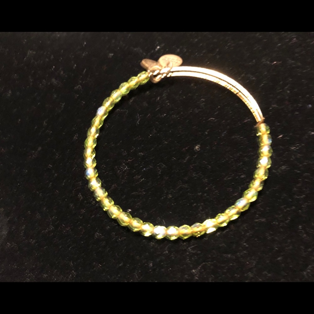 Alex and Ani citrine green beaded bangle. EUC.